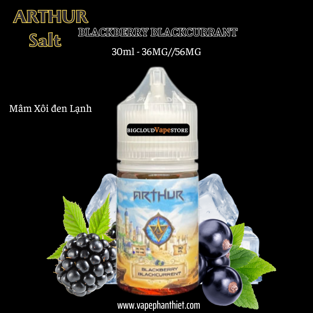 Arthur Salt 30ml 36MG-56MG Mâm Xôi Đen Lạnh